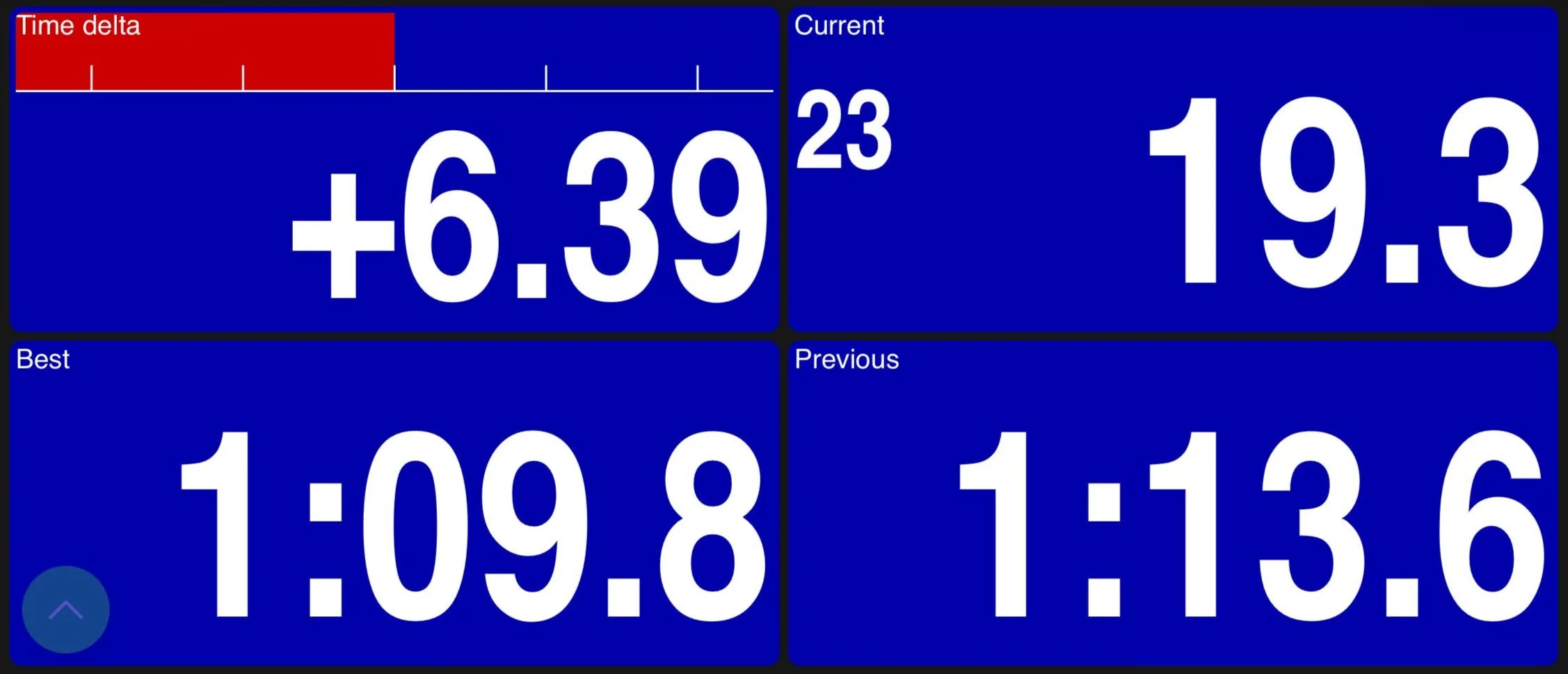 RaceChrono Pro live timing during a rental kart session